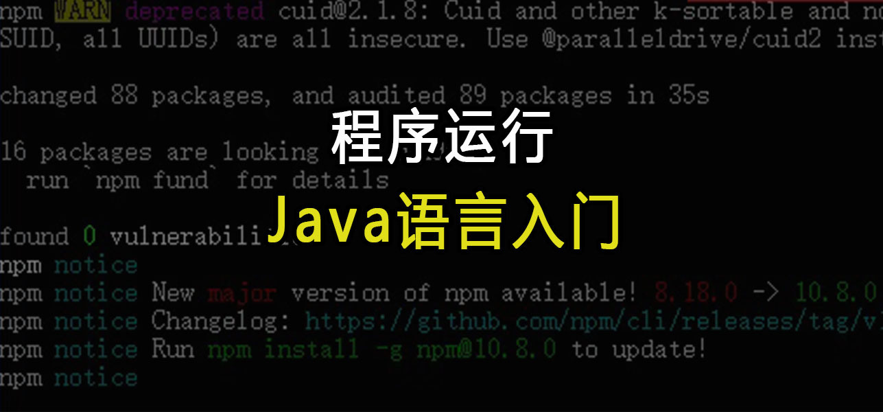 Java语言入门：项目运行